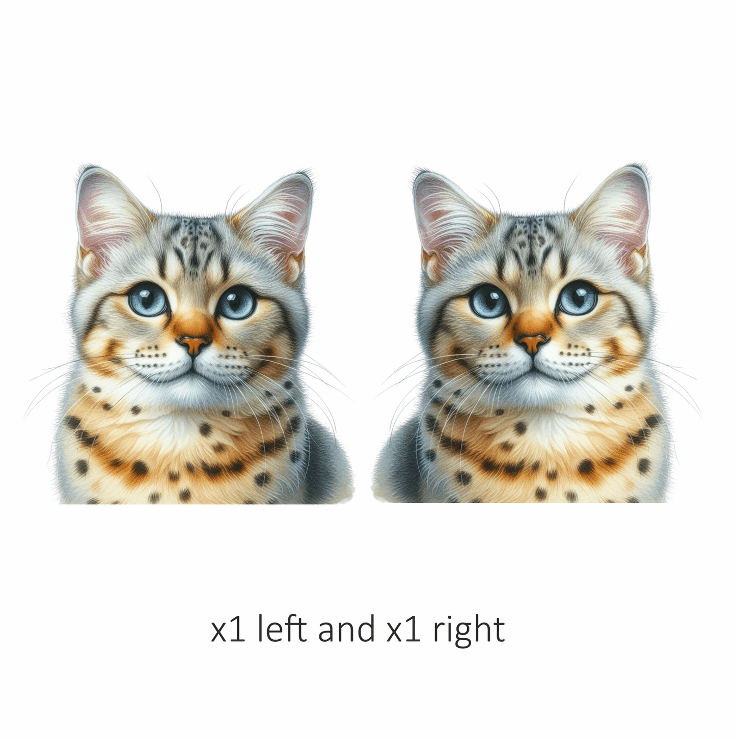 Brown Bengal Cat With Blue Eyes Vinyl Sticker Decal