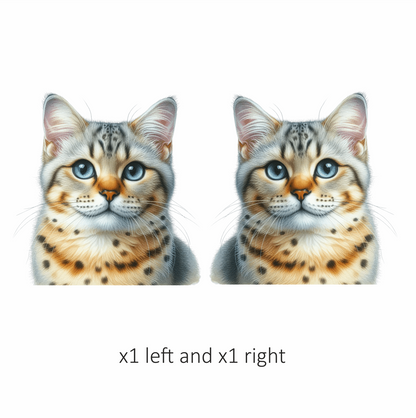 Brown Bengal Cat With Blue Eyes Vinyl Sticker Decal