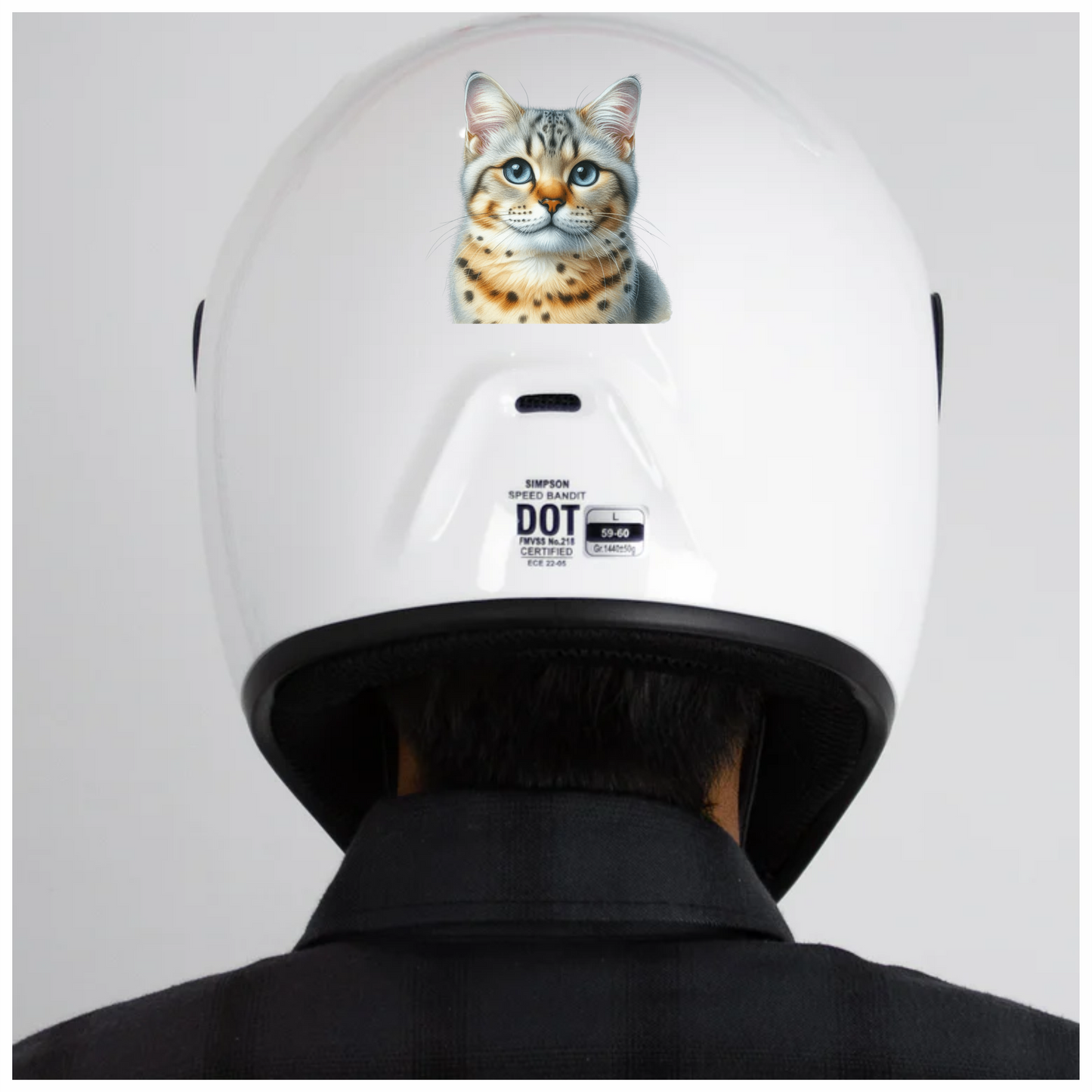 Brown Bengal Cat With Blue Eyes Vinyl Sticker Decal