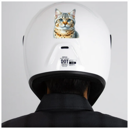 Brown Bengal Cat With Blue Eyes Vinyl Sticker Decal