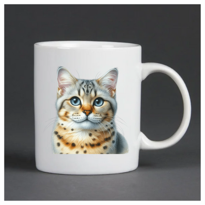 Brown Bengal Cat With Blue Eyes Vinyl Sticker Decal
