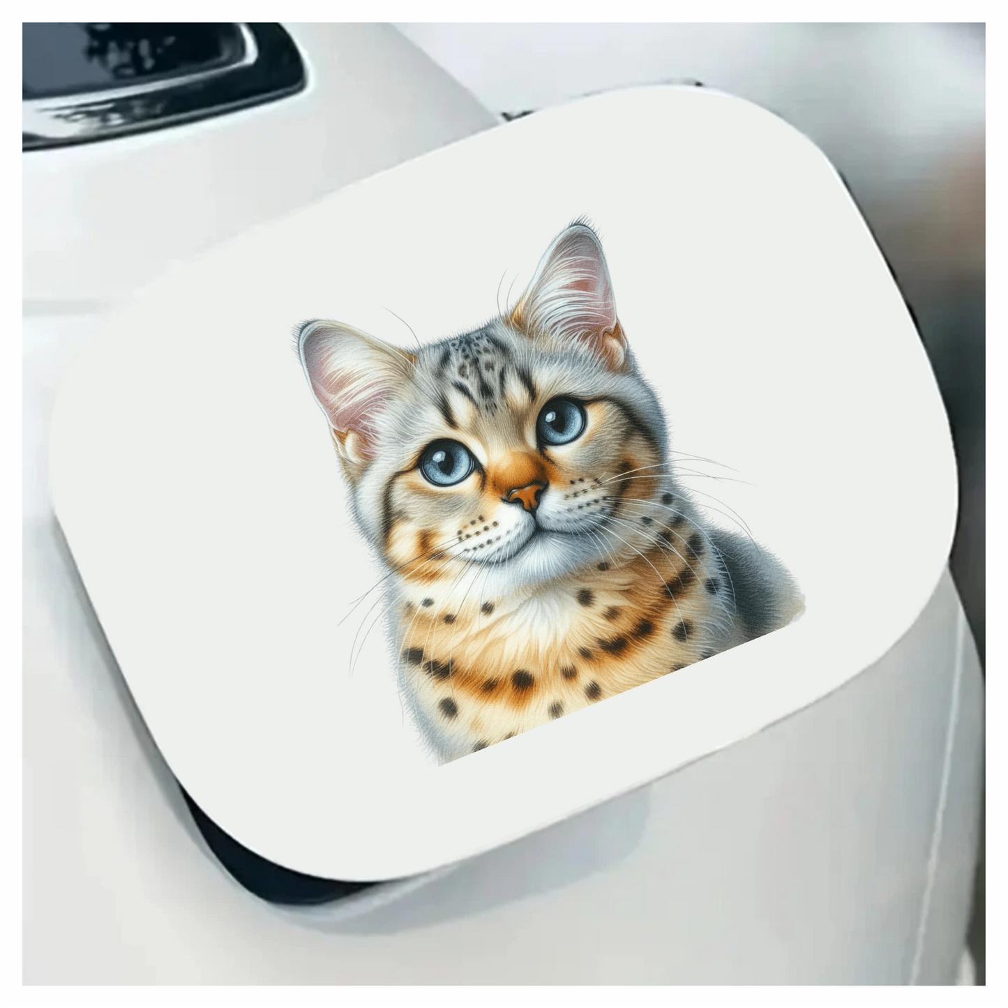 Brown Bengal Cat With Blue Eyes Vinyl Sticker Decal
