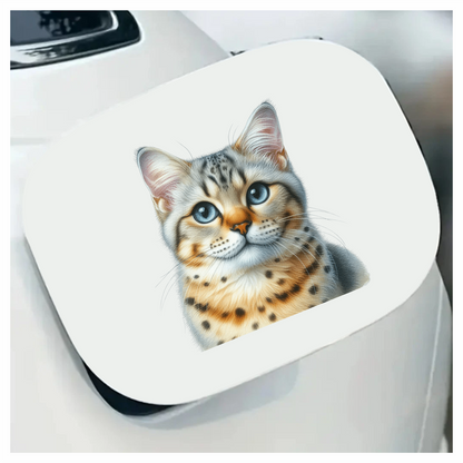 Brown Bengal Cat With Blue Eyes Vinyl Sticker Decal