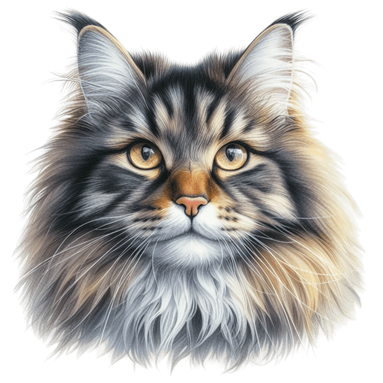 Brown Maine Coon Cat With Yellow Eyes Vinyl Sticker Decal