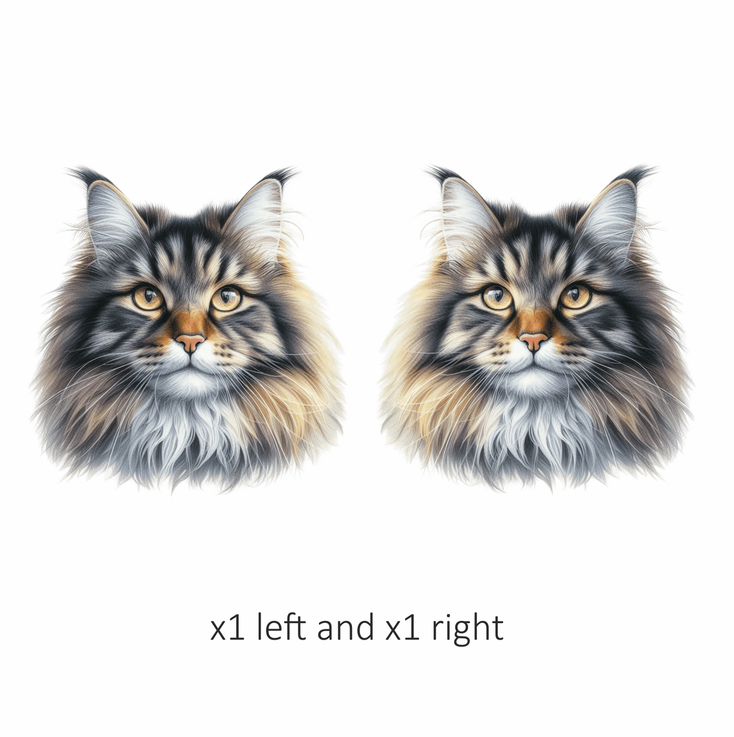 Brown Maine Coon Cat With Yellow Eyes Vinyl Sticker Decal