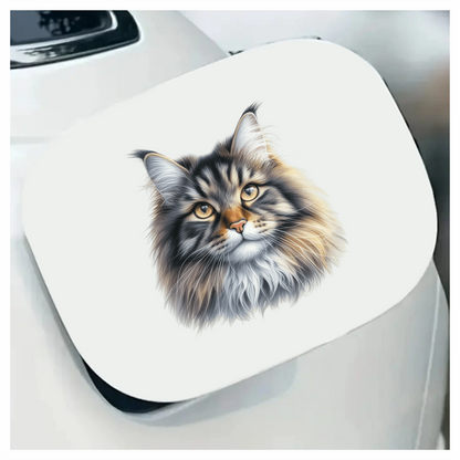 Brown Maine Coon Cat With Yellow Eyes Vinyl Sticker Decal