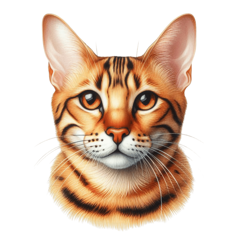Orange Bengal Cat With Brown Eyes Vinyl Sticker Decal