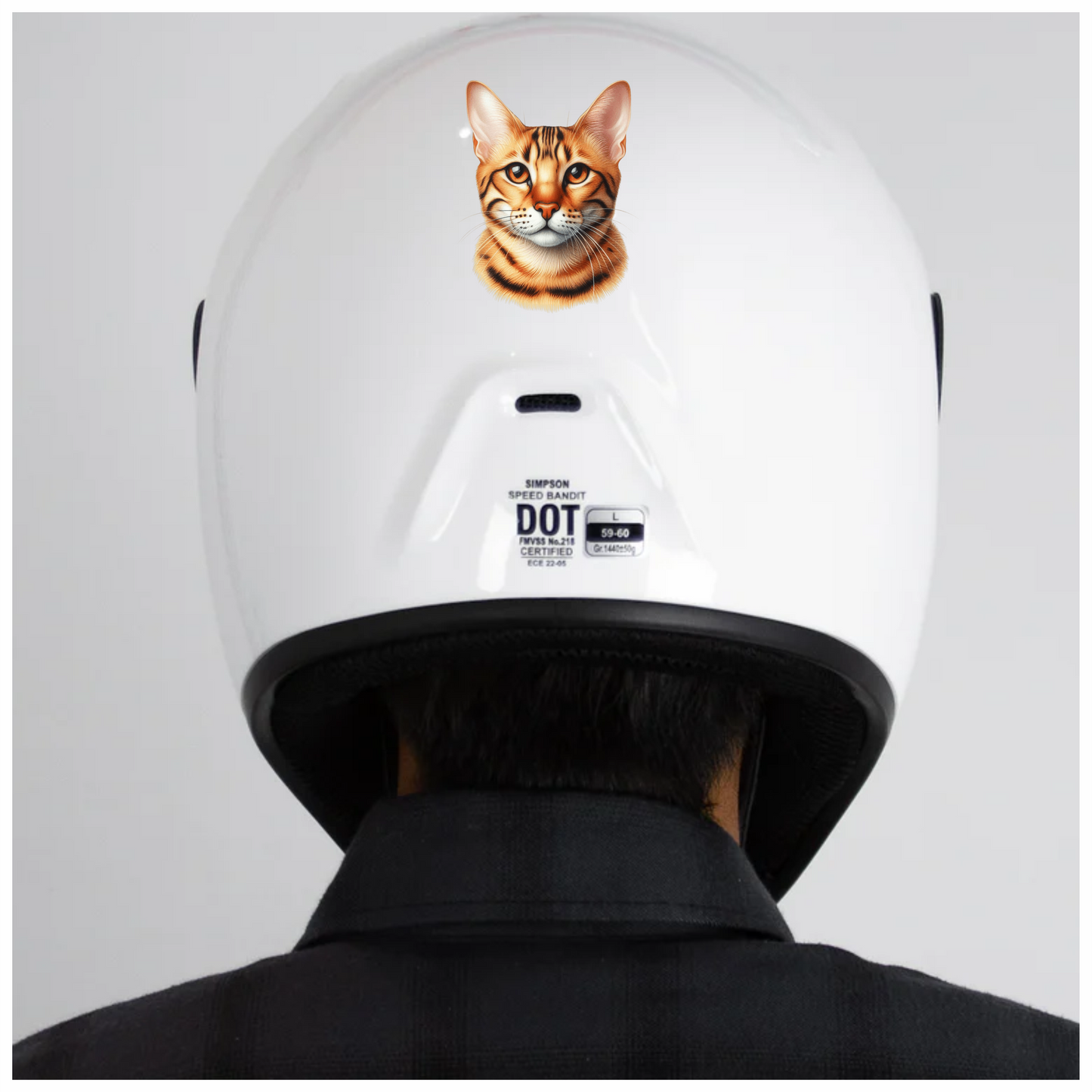 Orange Bengal Cat With Brown Eyes Vinyl Sticker Decal