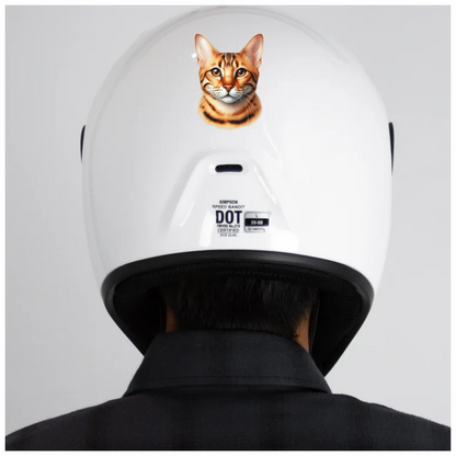 Orange Bengal Cat With Brown Eyes Vinyl Sticker Decal