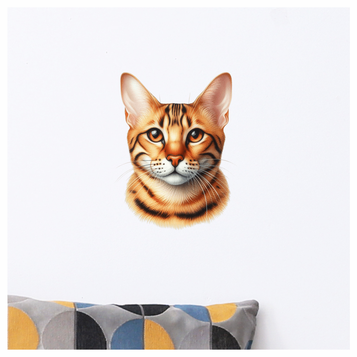Orange Bengal Cat With Brown Eyes Vinyl Sticker Decal