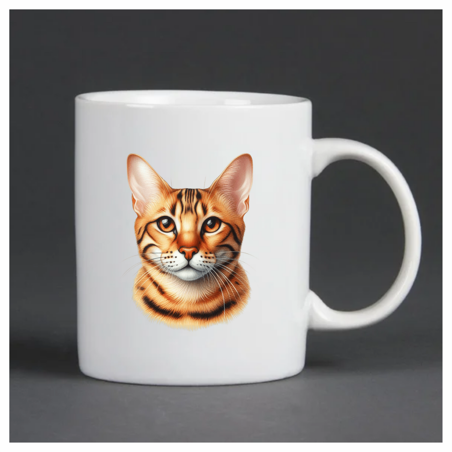 Orange Bengal Cat With Brown Eyes Vinyl Sticker Decal