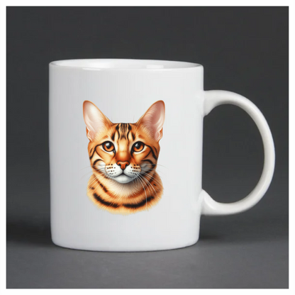 Orange Bengal Cat With Brown Eyes Vinyl Sticker Decal