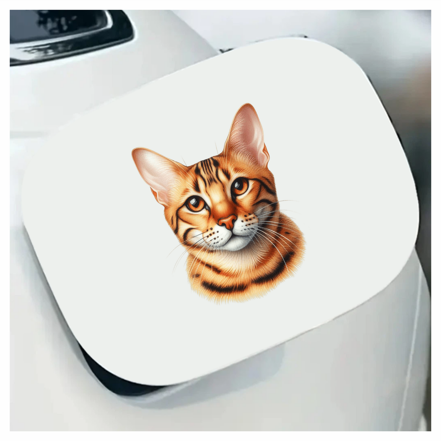 Orange Bengal Cat With Brown Eyes Vinyl Sticker Decal