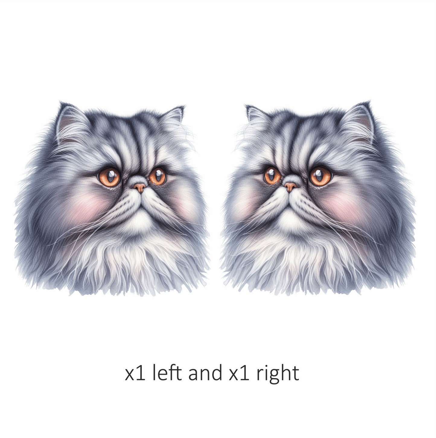 Grey Persian Cat With Orange Eyes Vinyl Sticker Decal