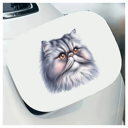 Grey Persian Cat With Orange Eyes Vinyl Sticker Decal