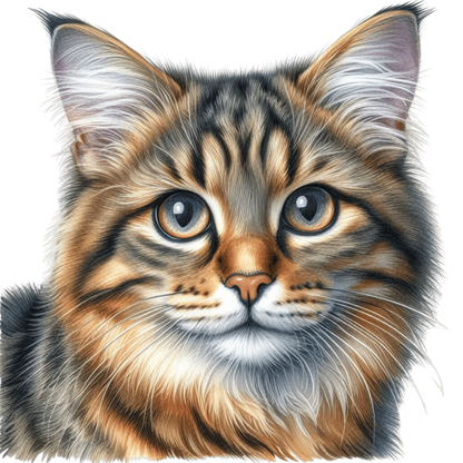 Brown Tabby Cat With Grey Eyes Vinyl Sticker Decal