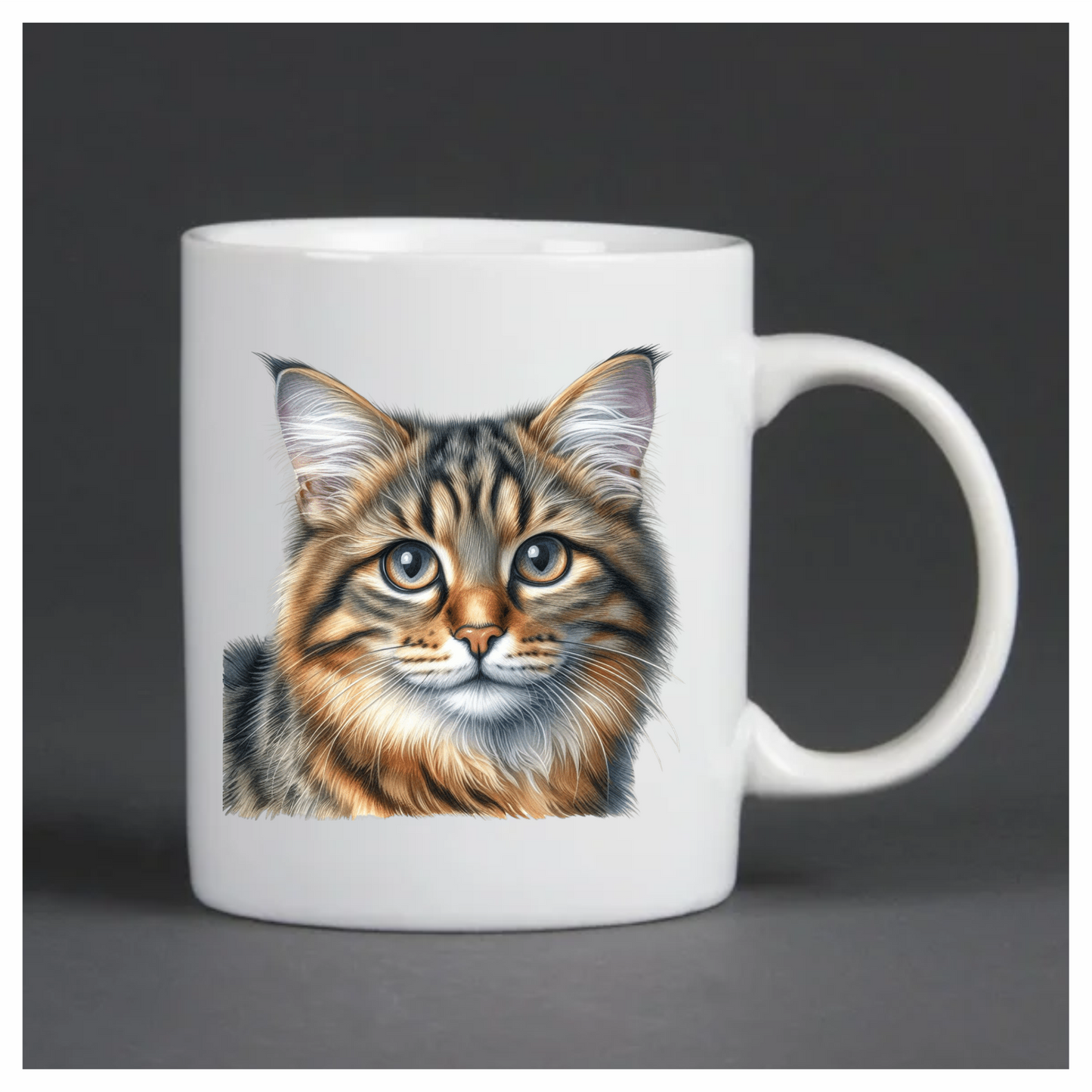 Brown Tabby Cat With Grey Eyes Vinyl Sticker Decal