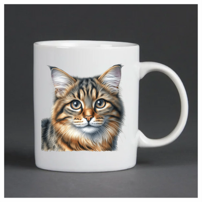 Brown Tabby Cat With Grey Eyes Vinyl Sticker Decal