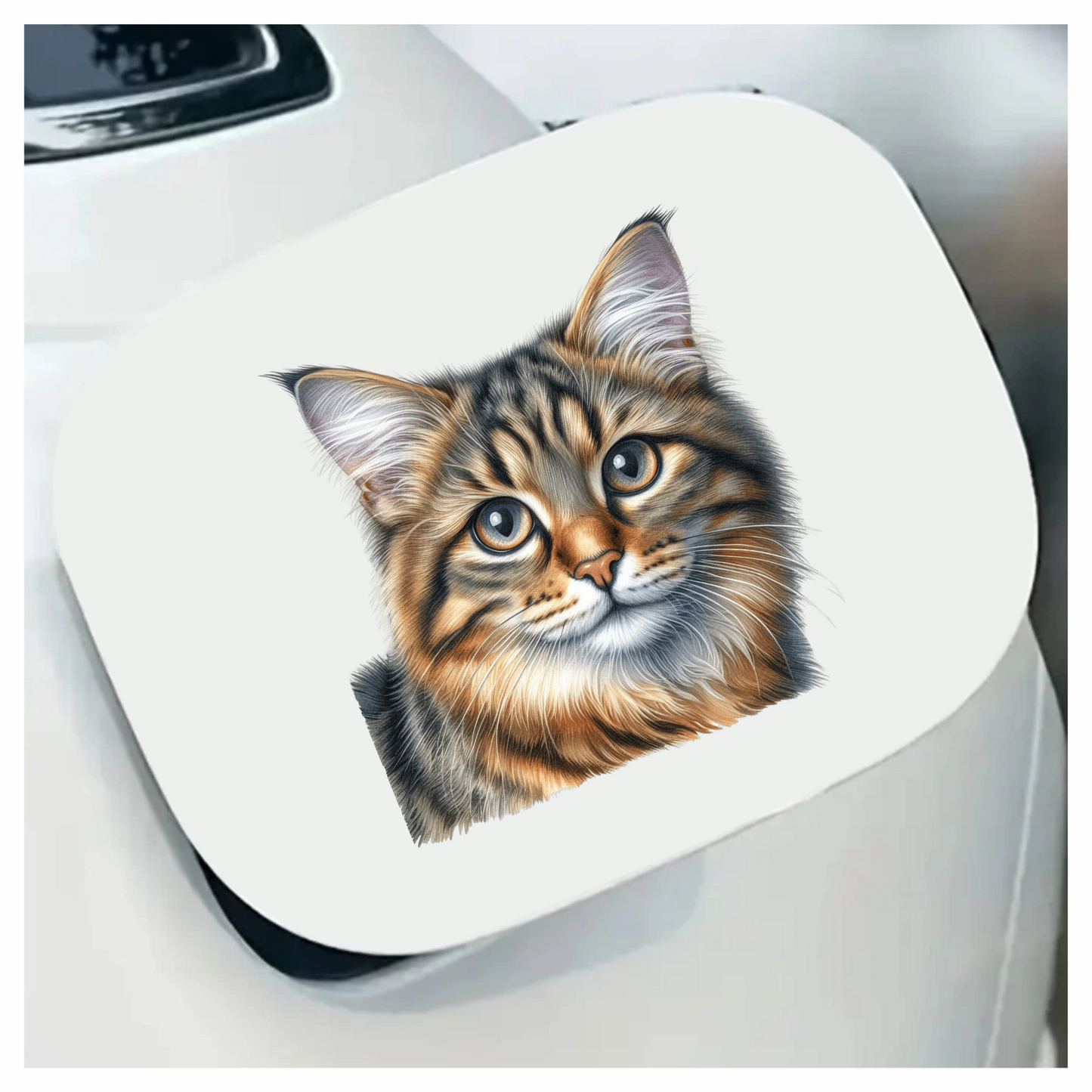 Brown Tabby Cat With Grey Eyes Vinyl Sticker Decal