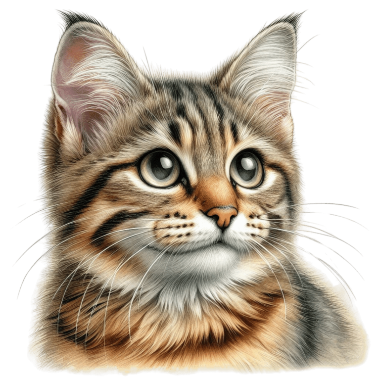 Brown Tabby Cat With Green Eyes Vinyl Sticker Decal