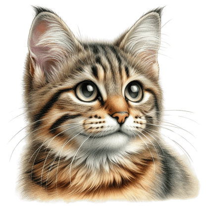 Brown Tabby Cat With Green Eyes Vinyl Sticker Decal