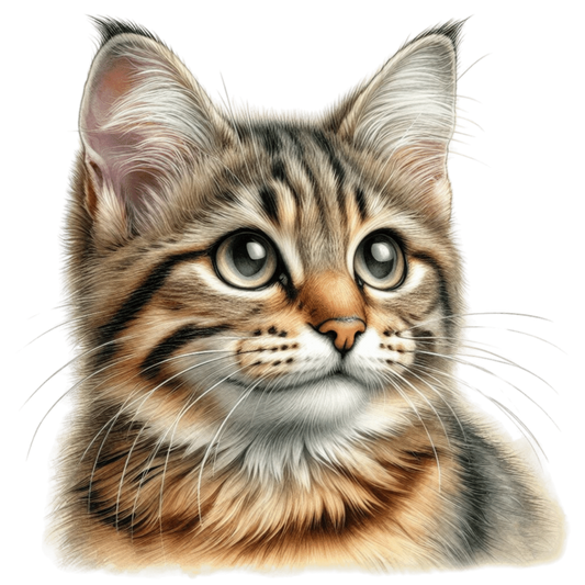 Brown Tabby Cat With Green Eyes Vinyl Sticker Decal