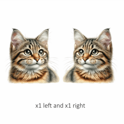 Brown Tabby Cat With Green Eyes Vinyl Sticker Decal