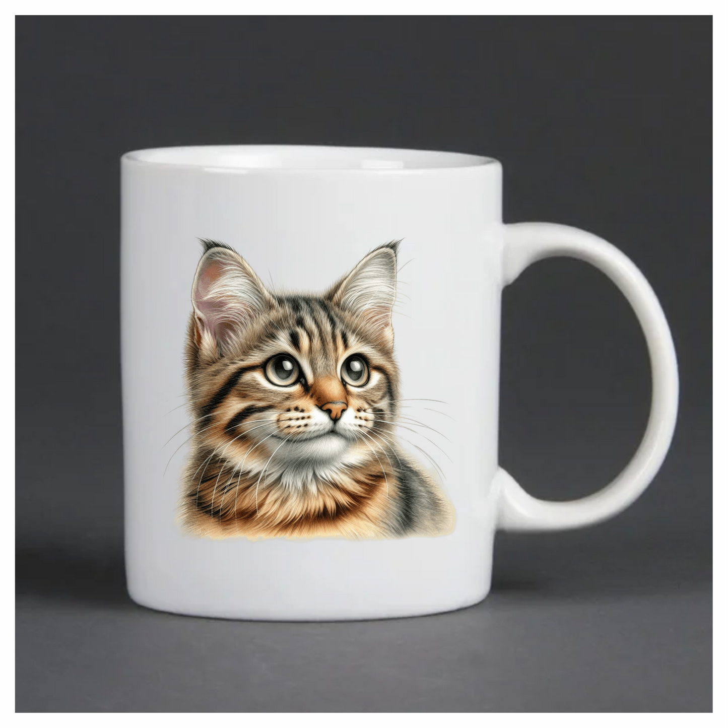 Brown Tabby Cat With Green Eyes Vinyl Sticker Decal