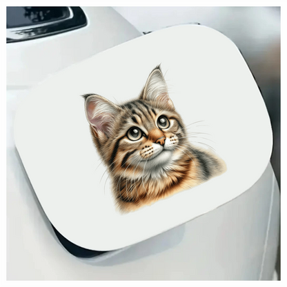 Brown Tabby Cat With Green Eyes Vinyl Sticker Decal