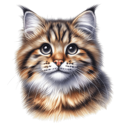 Brown Tabby Cat With Black Eyes Vinyl Sticker Decal