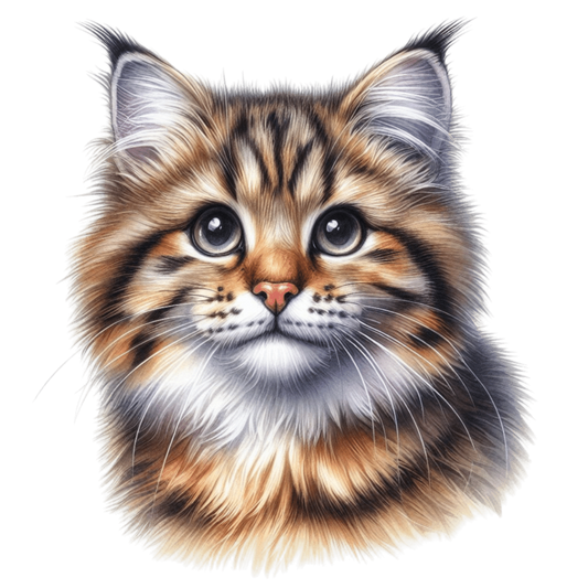 Brown Tabby Cat With Black Eyes Vinyl Sticker Decal
