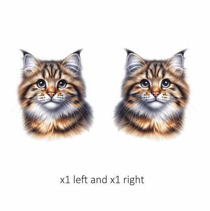 Brown Tabby Cat With Black Eyes Vinyl Sticker Decal