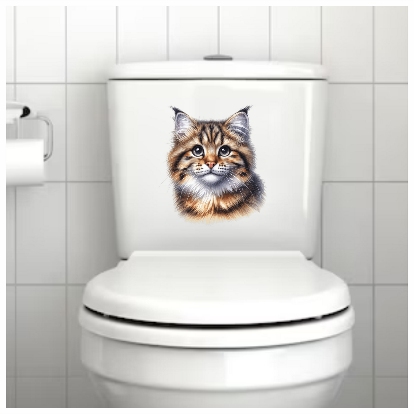 Brown Tabby Cat With Black Eyes Vinyl Sticker Decal