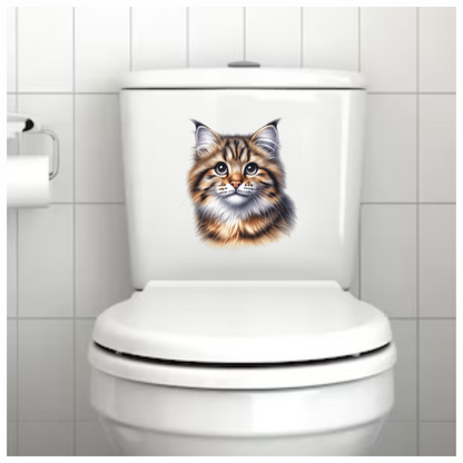 Brown Tabby Cat With Black Eyes Vinyl Sticker Decal