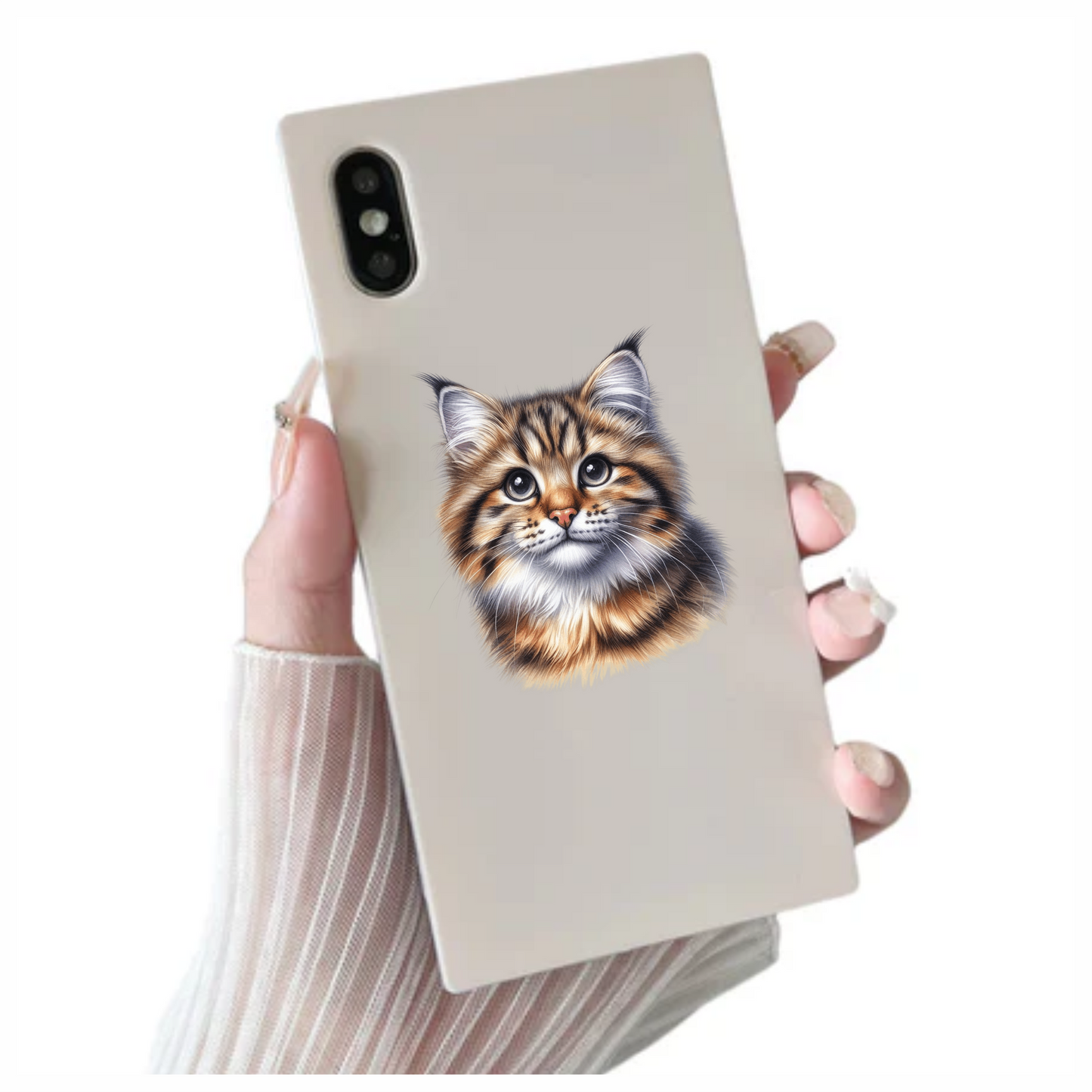 Brown Tabby Cat With Black Eyes Vinyl Sticker Decal