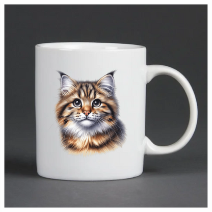 Brown Tabby Cat With Black Eyes Vinyl Sticker Decal