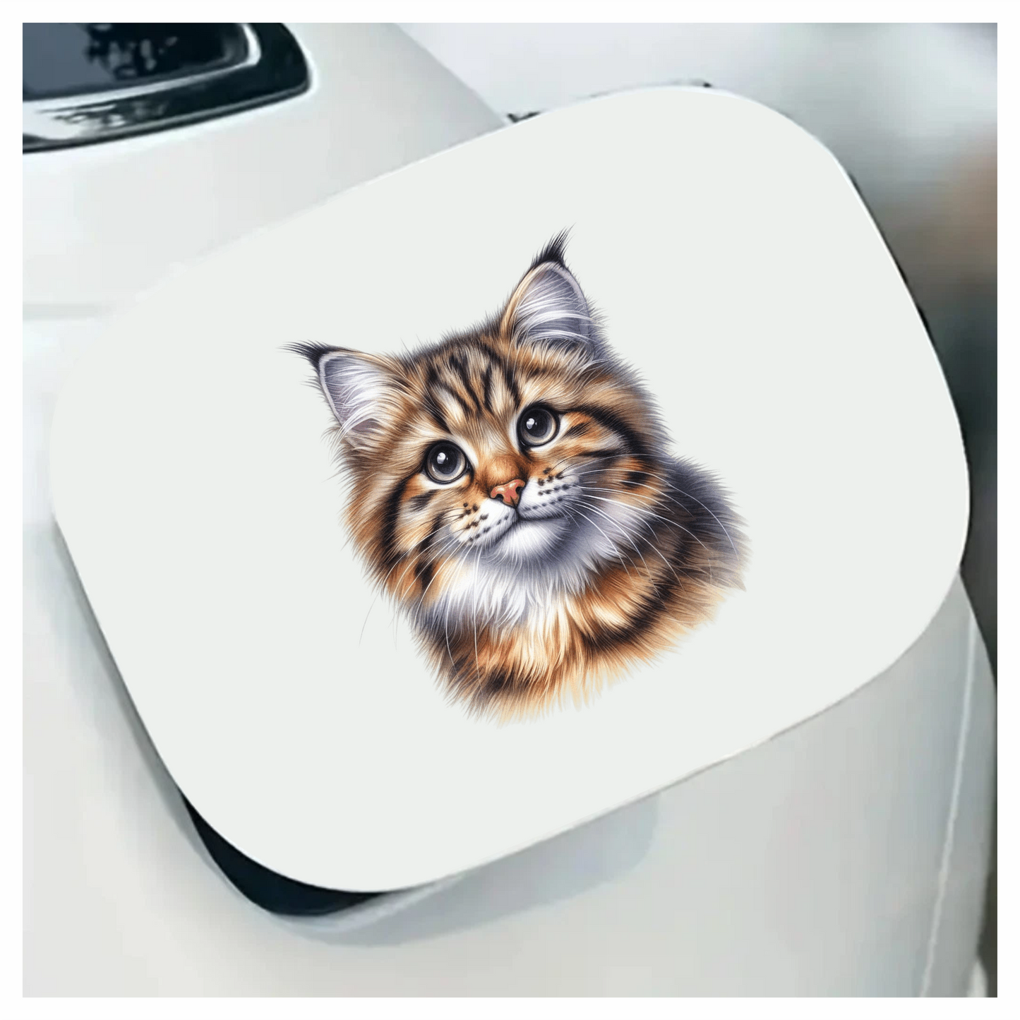 Brown Tabby Cat With Black Eyes Vinyl Sticker Decal