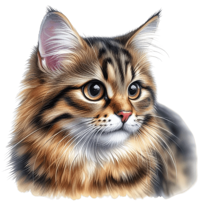 Brown Tabby Cat With Round Eyes Vinyl Sticker Decal