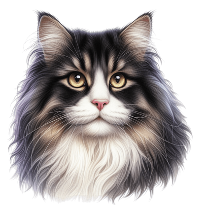 Black White Cat With Golden Eyes Vinyl Sticker Decal