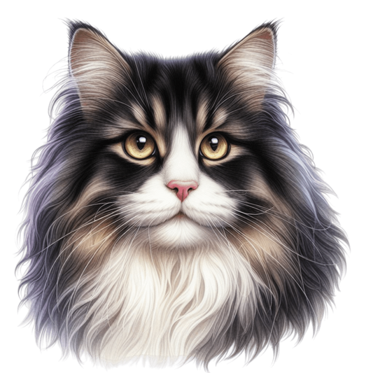 Black White Cat With Golden Eyes Vinyl Sticker Decal