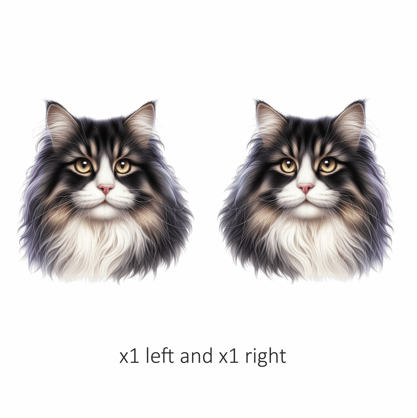 Black White Cat With Golden Eyes Vinyl Sticker Decal