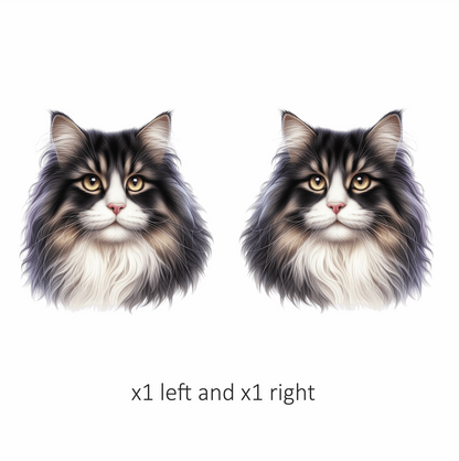 Black White Cat With Golden Eyes Vinyl Sticker Decal