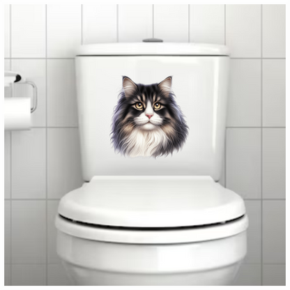 Black White Cat With Golden Eyes Vinyl Sticker Decal