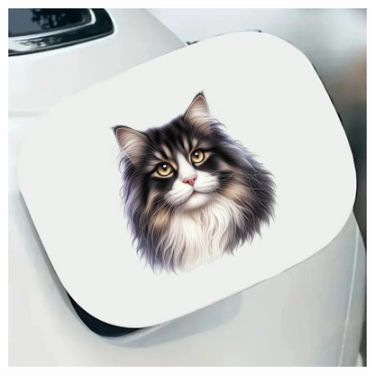 Black White Cat With Golden Eyes Vinyl Sticker Decal