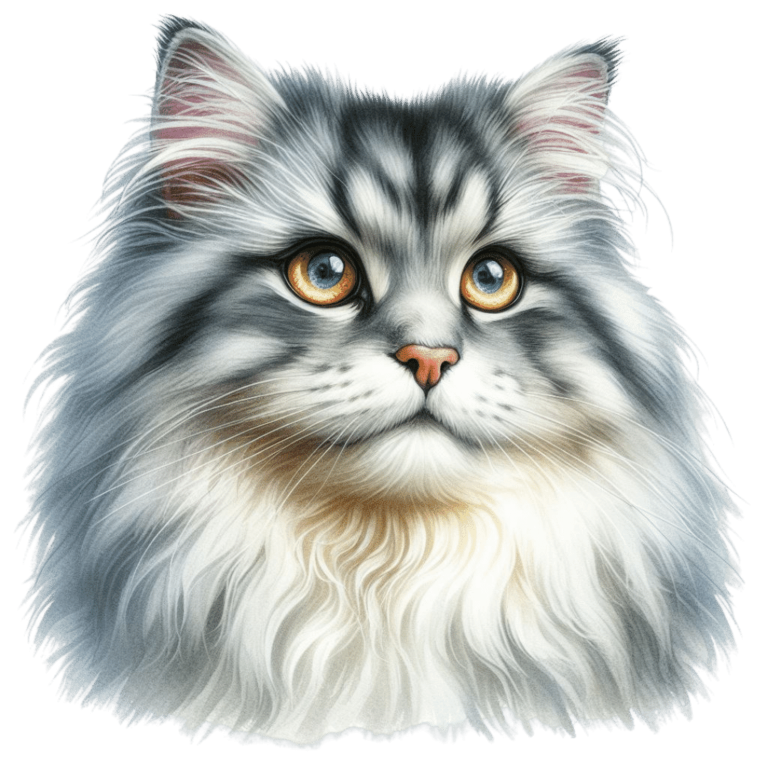 Grey White Cat With Amber Eyes Vinyl Sticker Decal