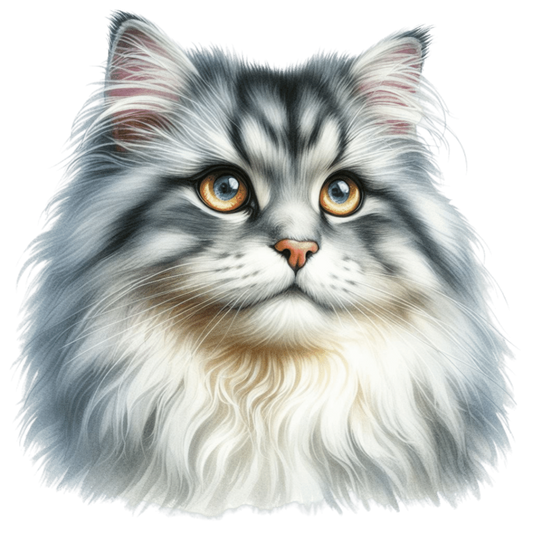 Grey White Cat With Amber Eyes Vinyl Sticker Decal