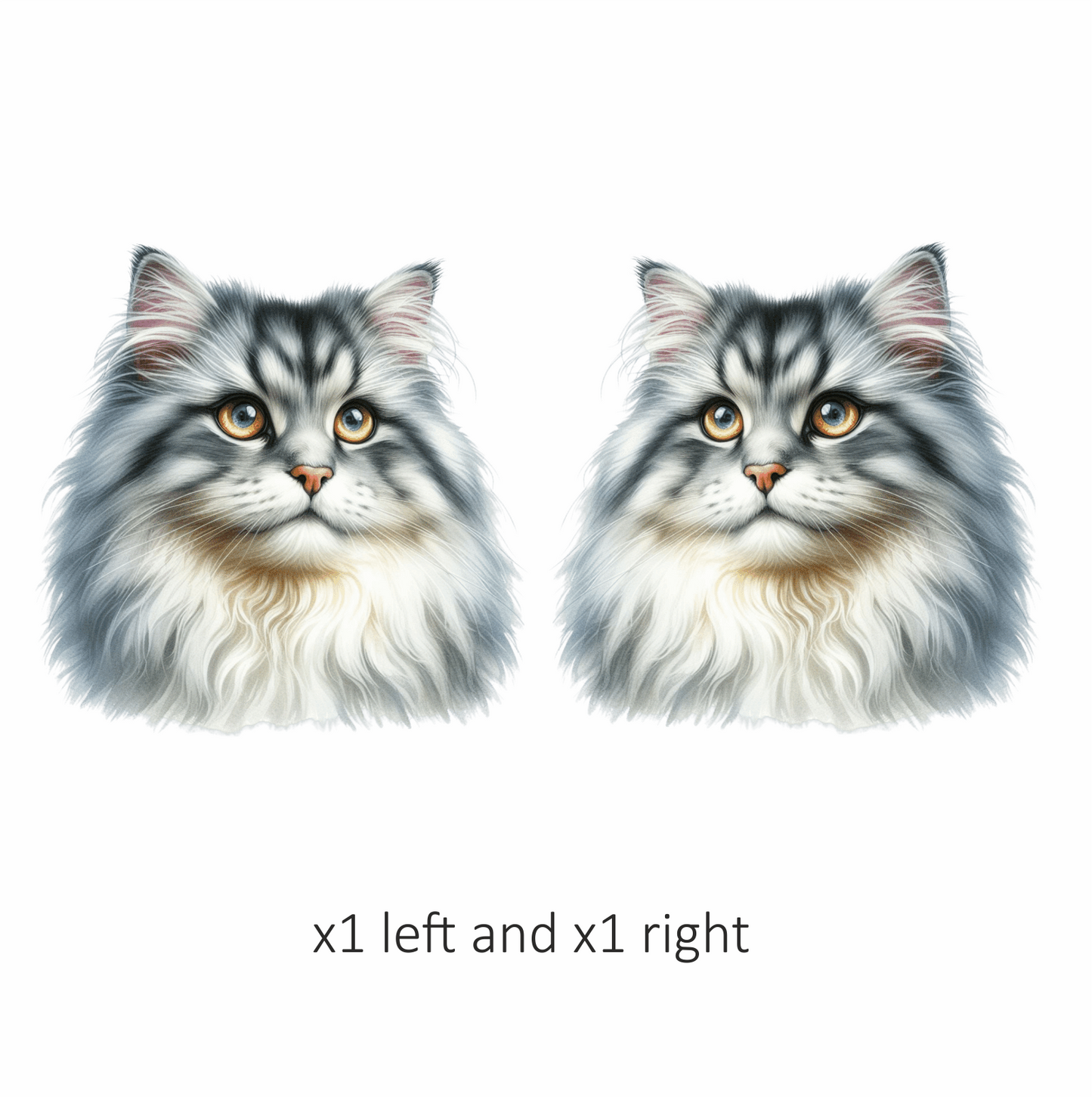 Grey White Cat With Amber Eyes Vinyl Sticker Decal