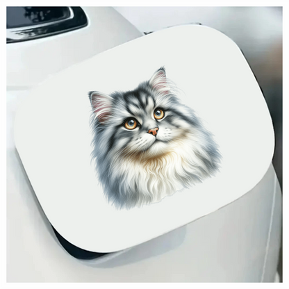Grey White Cat With Amber Eyes Vinyl Sticker Decal