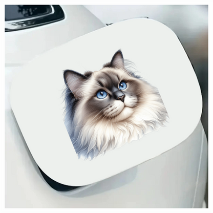 Blue Cat Ragdoll Fluffy Face Vinyl Sticker Decal