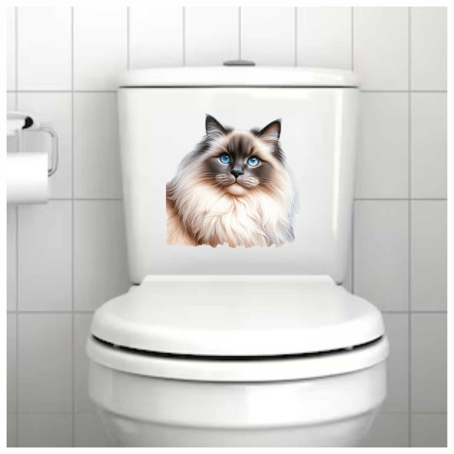 Blue Ragdoll Cat Fluffy Face Vinyl Sticker Decal